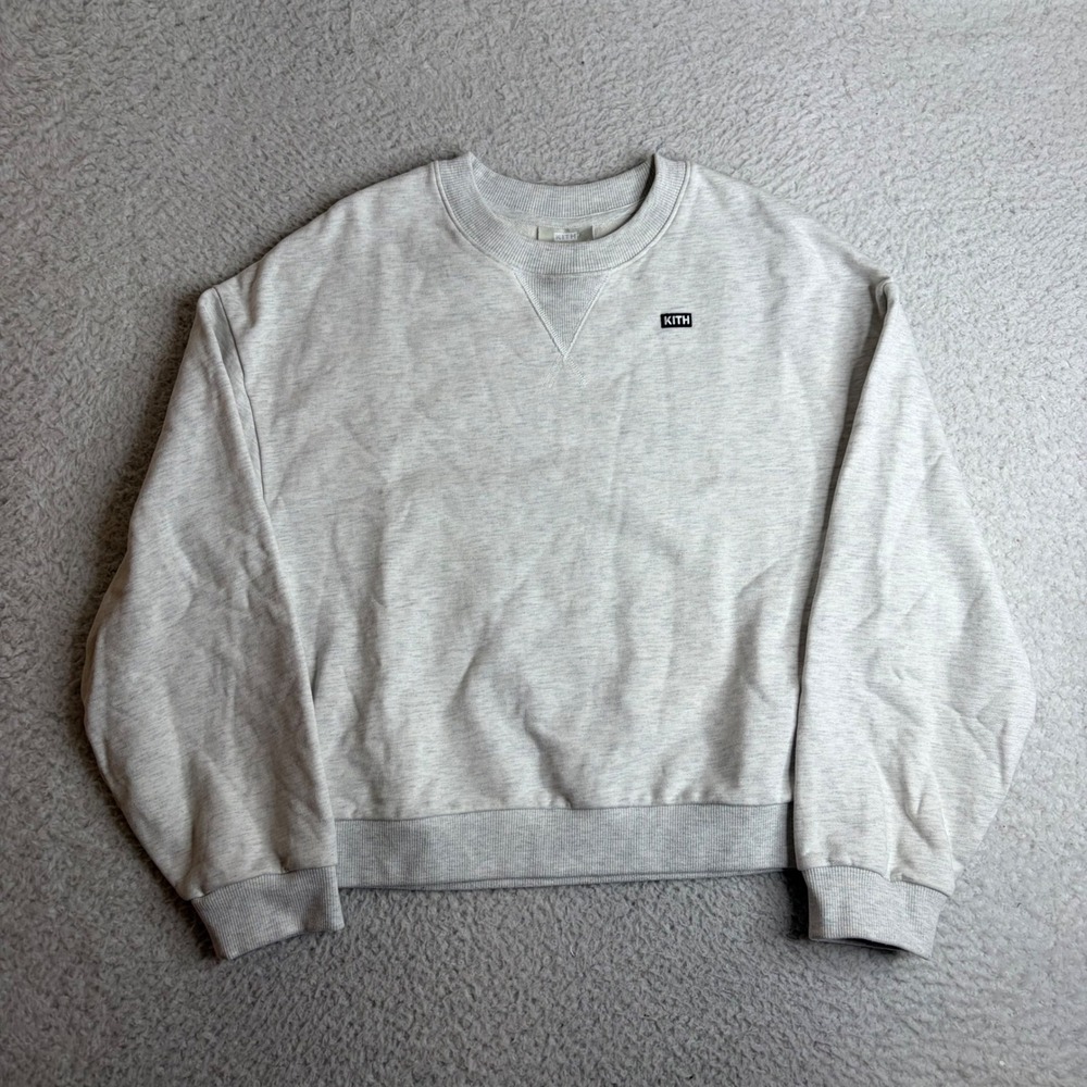 Kith Kids K Core Crewneck Sweatshirt Light Heather Gray XL KHK030434